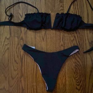 SHEIN black thong bikini